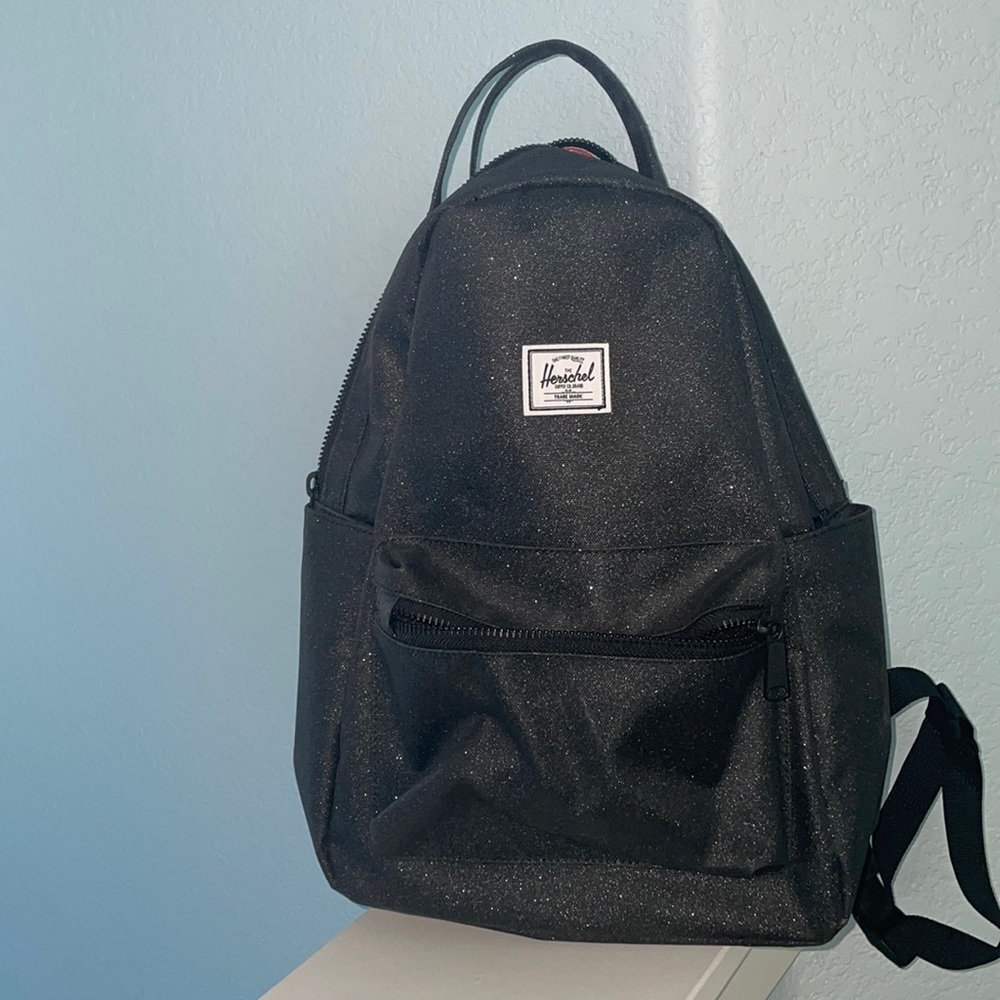Herschel black glitter backpack